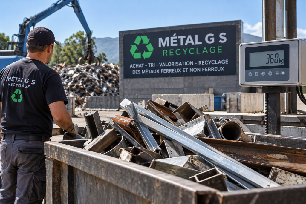 Pesée de métaux chez MÉTAL G S RECYCLAGE à La Garde